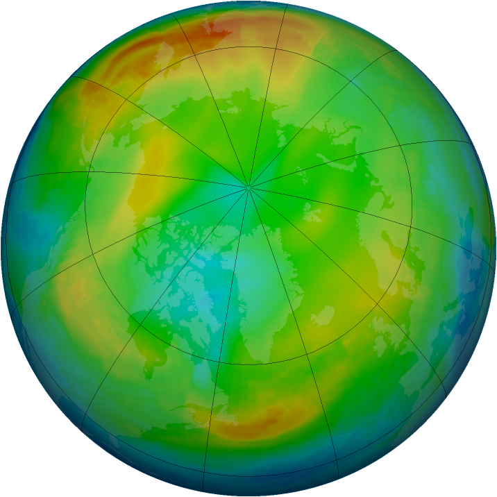 Arctic ozone map for 10 December 2000